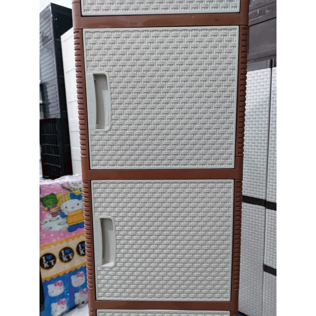 Lemari Plastik Lemari Pakaian Plastik Susun KACA ada KUNCI-SWING SSN 2