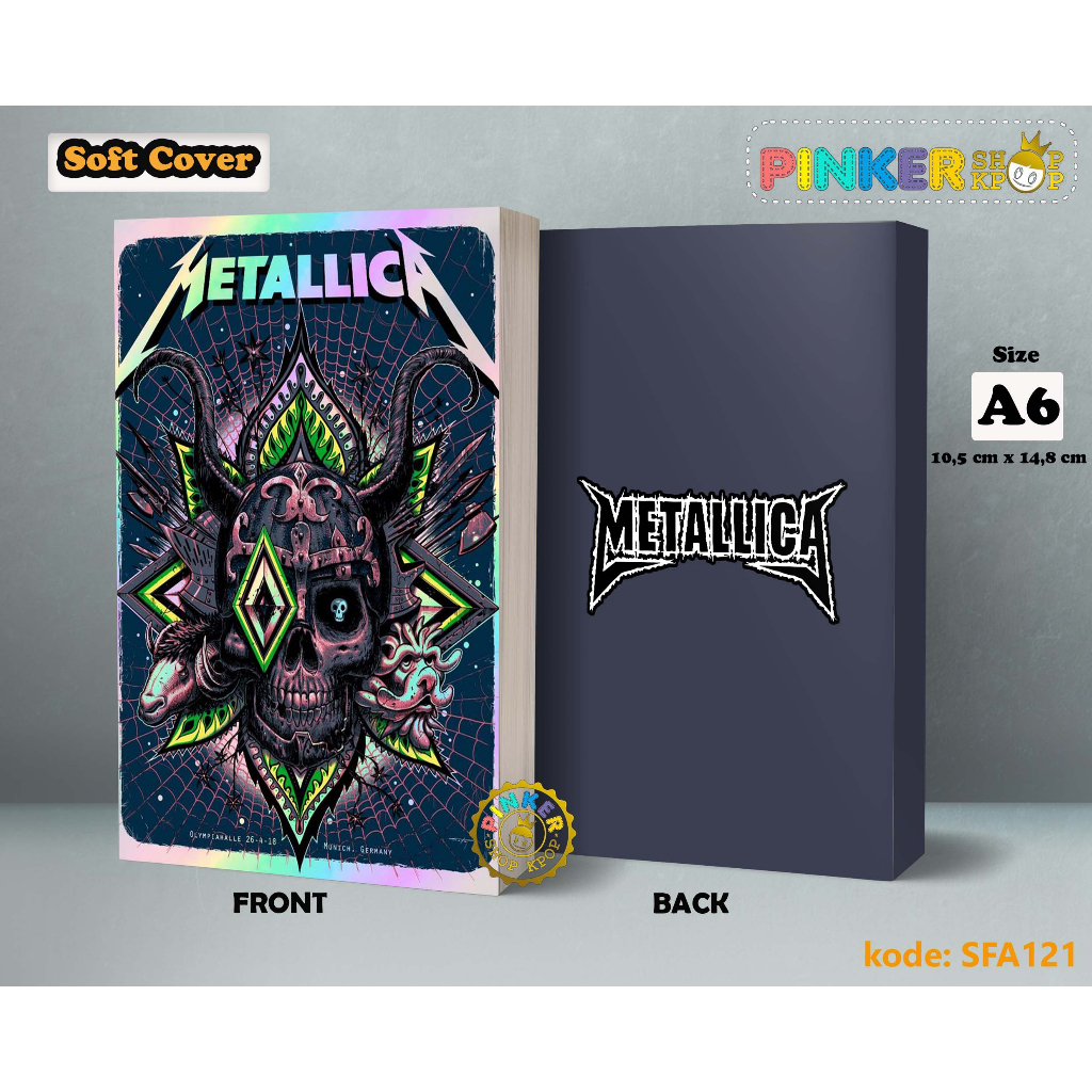 

(SFA121) Pocket Note 80's Metalica 2017 gigs birmingham Softcover A6/A55 Buku Tulis catatan Notes Agenda Planner Jurnal