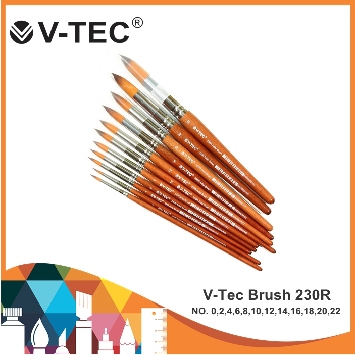 

V-Tec Artist Brush 230R / Kuas Lukis / Kuas Bulat / Round Brush