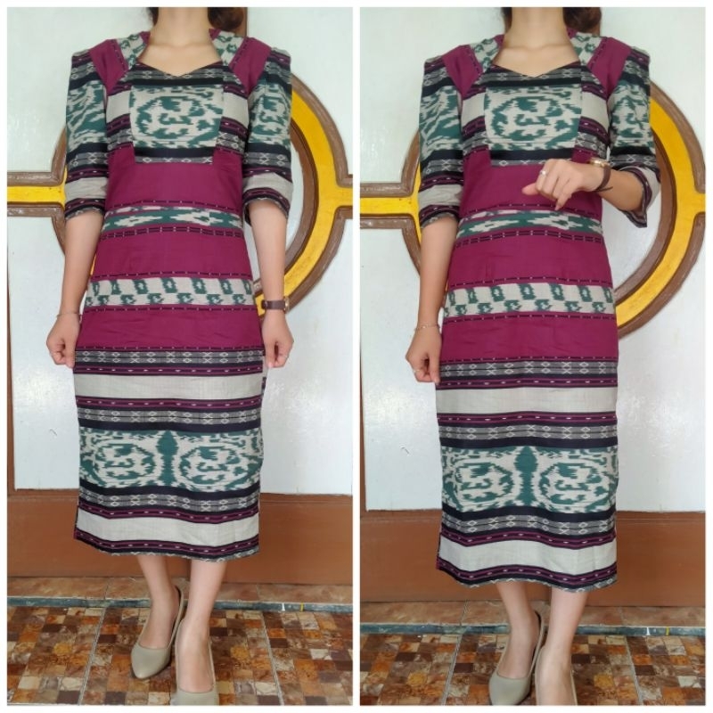 dress batik etnik katun strecht