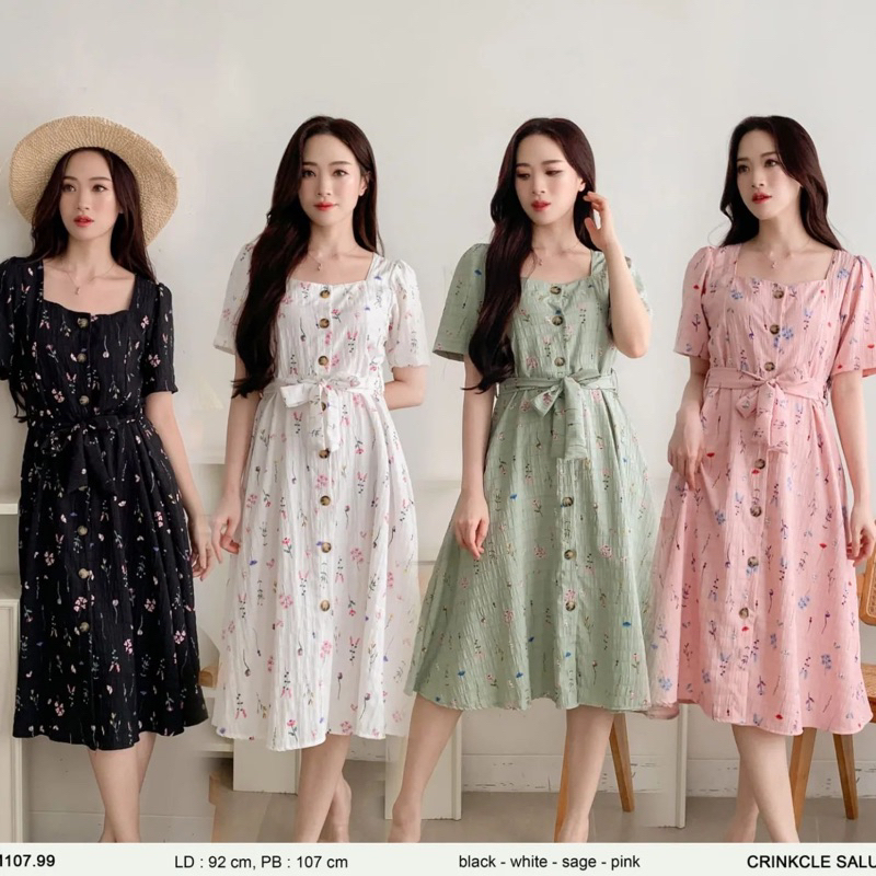 Dress Dewi Motif Bunga Kecil