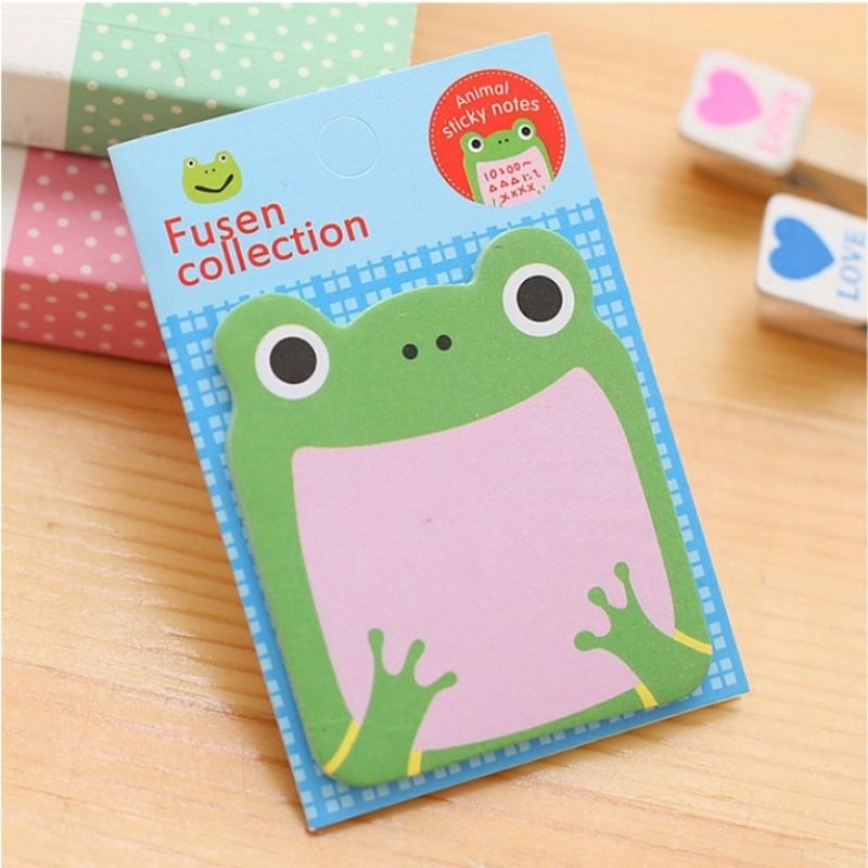 1 Bungkus Sticky Notes Mini Karakter Hewan Isi sekitar 20 Pcs