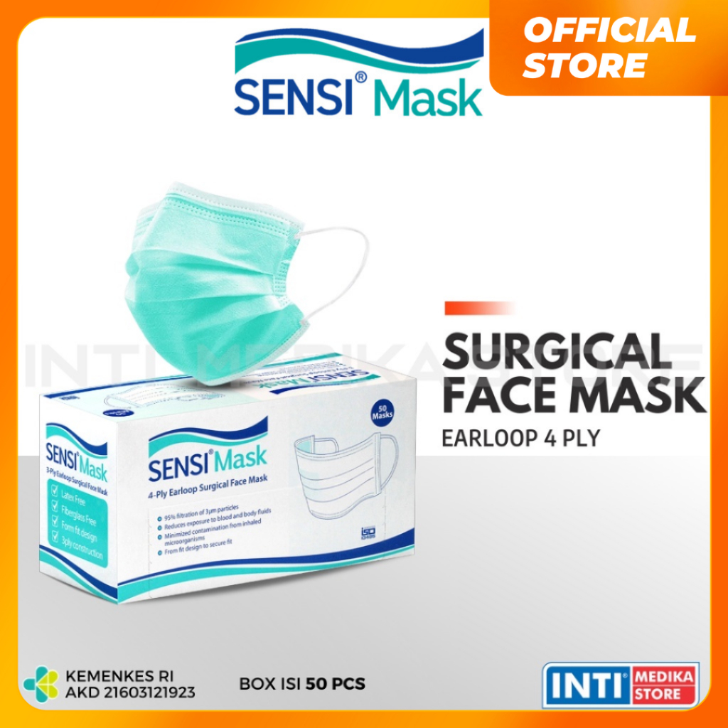 SENSI - (NEW) Masker 4 Ply Earloop Double Filter | Surgical Mask