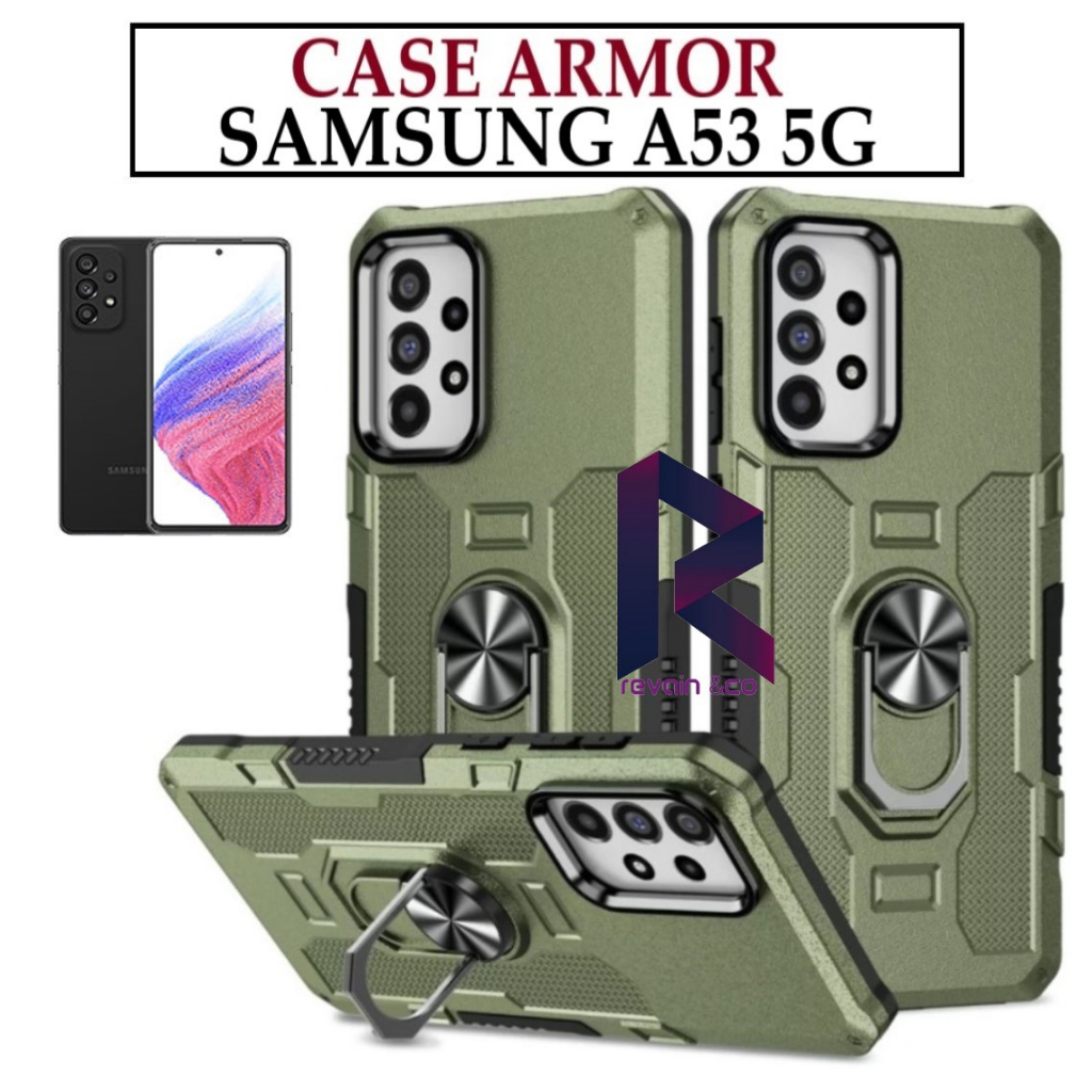 Case Armor SAMSUNG GALAXY A53 5G Iring Cincin Magnetic Kesing Hp Protect kamera Premium Hard Case Standing Robot Pelindung Kamera