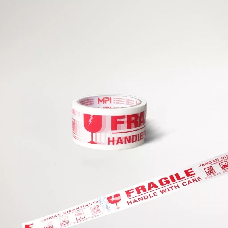 

Lakban Fragile Putih Jangan Dibanting 48 mm x 50 Yard MPI (Master Pack Indonesia)