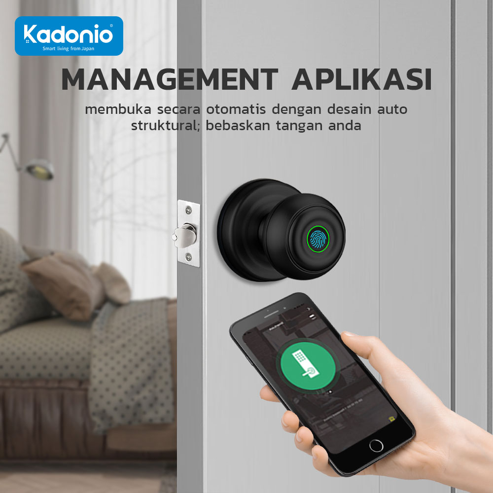 Kadonio tombol pintar sidik jari kunci Pintu TUYA Kontrol Bluetooth kunci pintu Sidik Jari Smart doorlock kunci pintu fingerprint