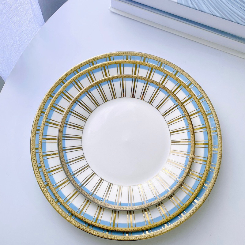 piring makan keramik / piring keramik motif emas / piring makan mewah