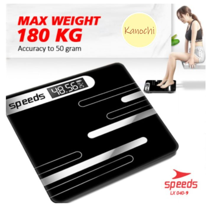 Timbangan Badan Digital SPEEDS impor 180kg scale kaca Lx 040-7