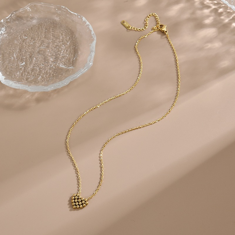 kalung titanium hati bulat unik