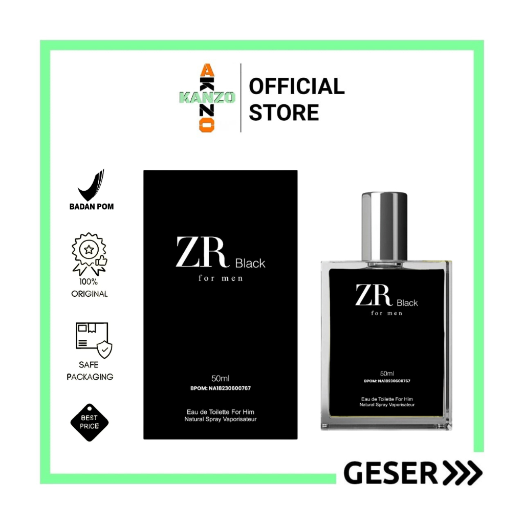 Kanzo - [BPOM] Parfum Zara Black For Man 50ml Premium / Parfum ZR Black 50ml Best Seller / Parfum Pria Wangi Tahan Lama