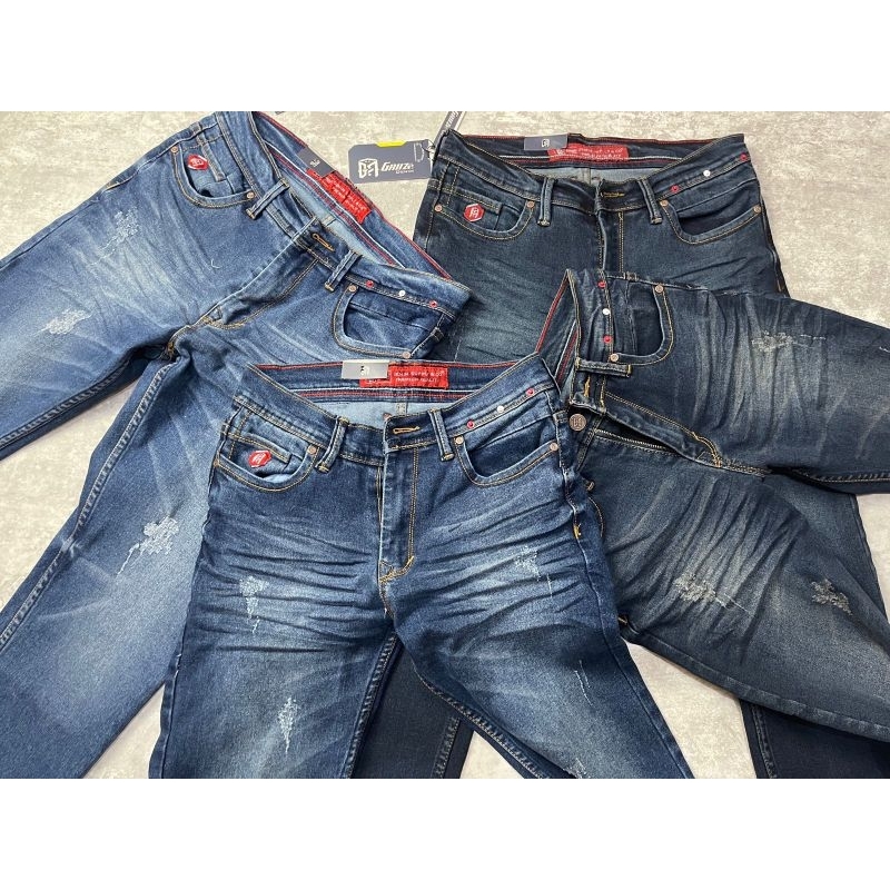 celana jeans panjang sobek bahan soft jeans berkwalitas mulur halus lembut