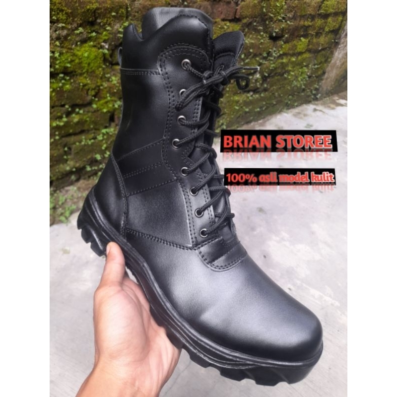 SEPATU PDL JATAH PEMBAGIAN TNI AD POLRI BRIMOB SCURITI SATPAM TERBARU TERMURAH MODEL KULIT 2015 SAMP