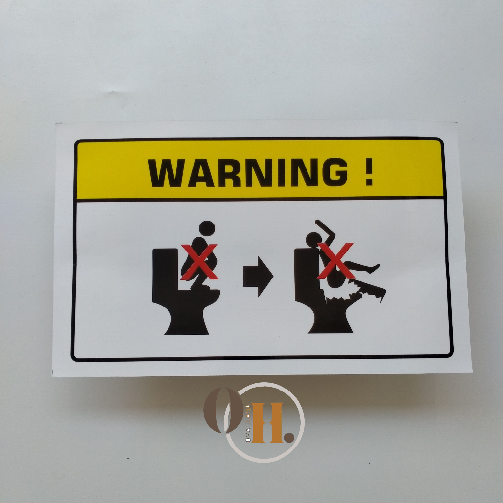 Stiker Cara Pakai Closet Duduk - Stiker DIlarang Jongkok Ditoilet