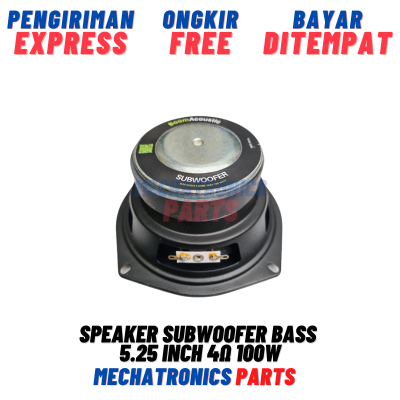 Speaker Subwoofer Bass 5.25 Inch 4Ω 100W 5.25&quot; 4 Ohm 100 Watt HiFi Karet Besar Mobil Car Speaker Aktif