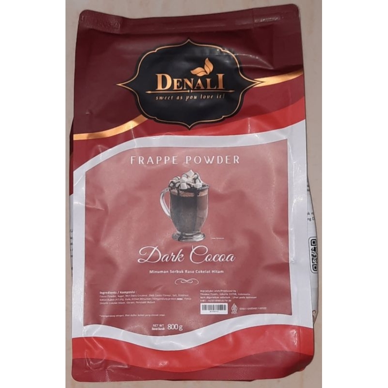 

Denali / DenalI frappe powder DARK COCOA 800 gram ( minuman serbuk rasa coklat / cokelat hitam )