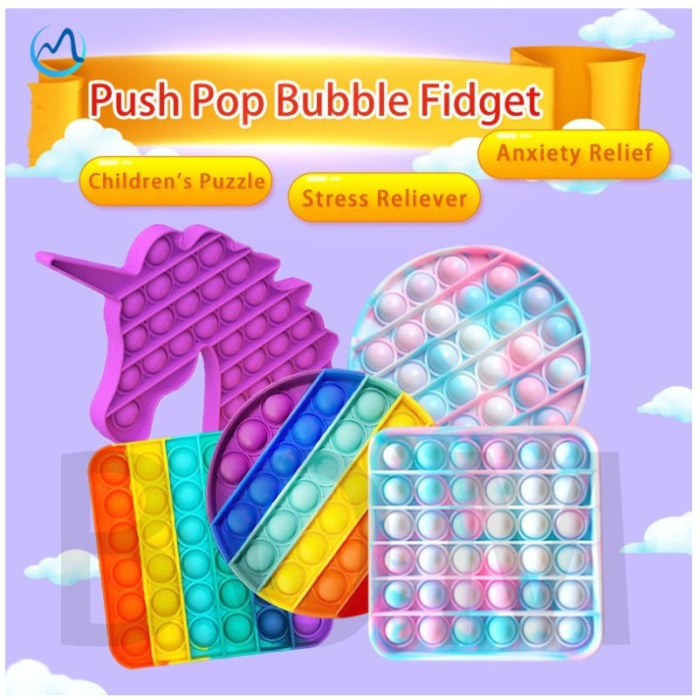 Fidget Pop It Toy Murah Rainbow Mainan Anak Penghilang Stress / BOX