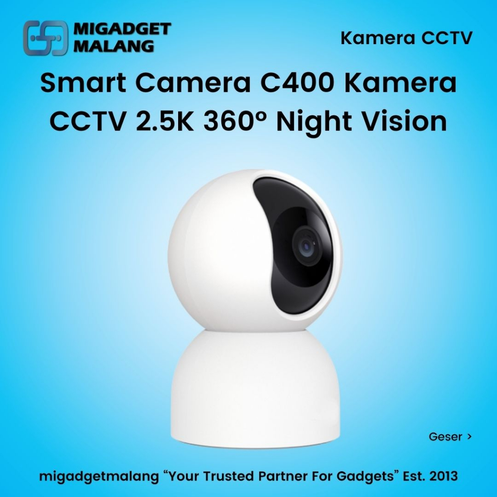 Smart Camera C400 Kamera CCTV 2.5K 360° Night Vision Support MicroSD 256GB