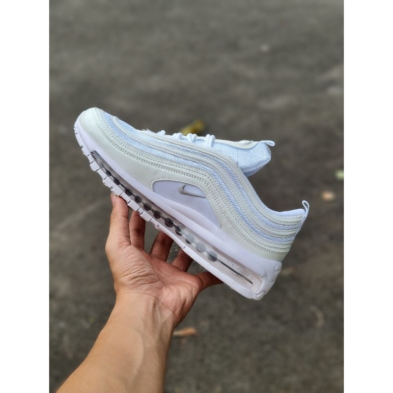 Sepatu • Pria &amp; Wanita Airmax97 Triple White Kualitas Premium