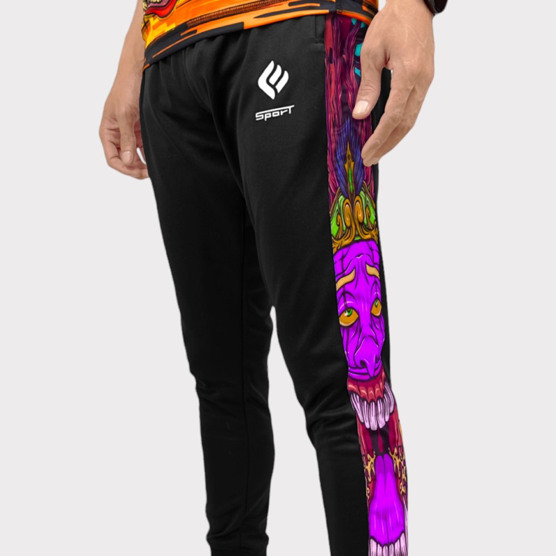 Jogger Panjang Olahraga Saku Pria Printing | Celana Olahraga Training Panjang Pria
