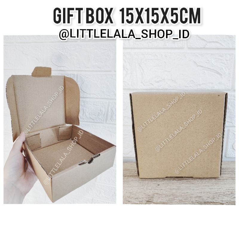 

Kotak Kardus Coklat Polos 15x15x3cm /Kotak dus/giftbox warna coklat polos untuk packaging/packing olshop/online shop/box hadiah diecut/kualitas terbaik