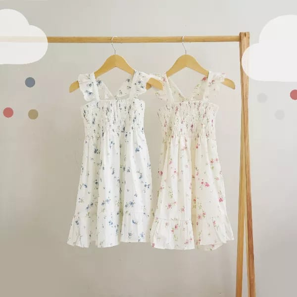 KID AND KNIT - BABYGIGGLES Fleur Smock Dress / Dress Anak Perempuan