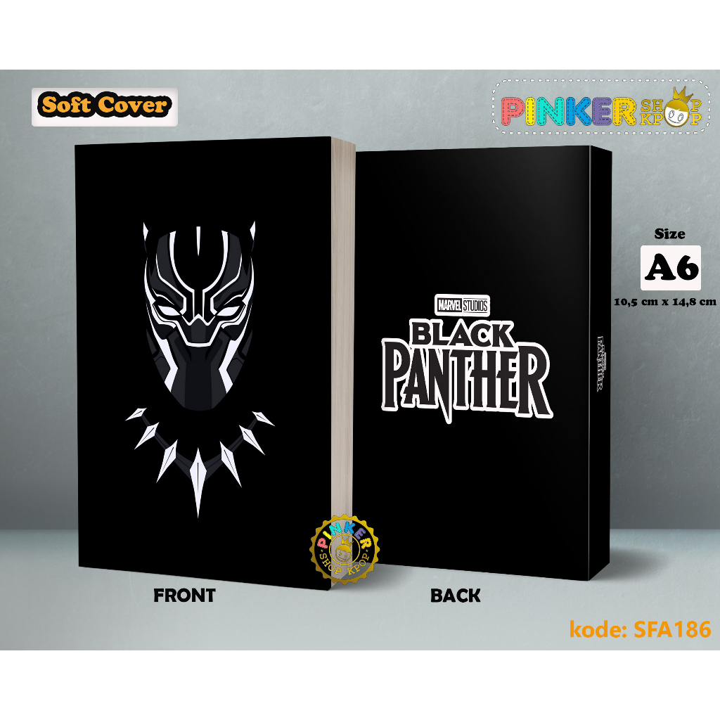 

(SFA186) Pocket Note Anime Black Panther Black Softcover A6/A5 Buku Tulis catatan Notes Agenda Planner Jurnal