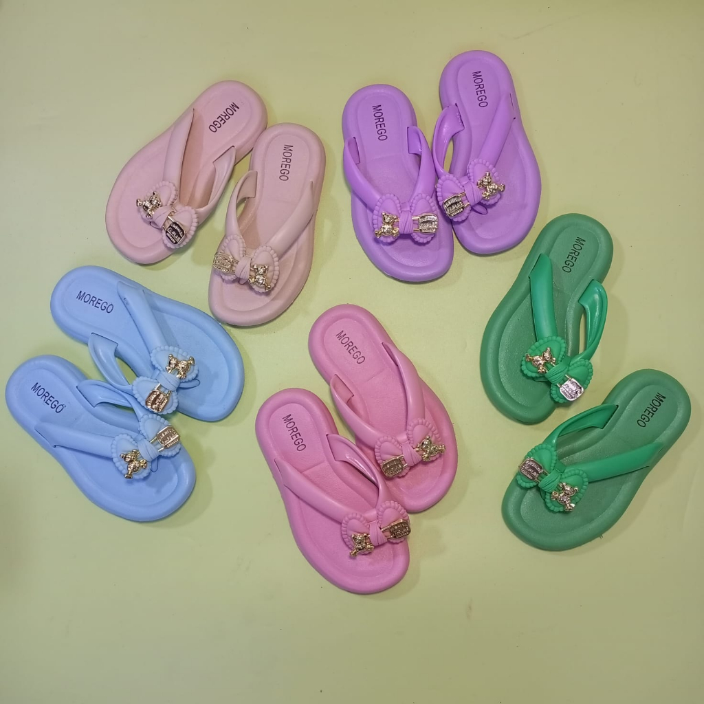 Sandal Jepit Anak Wanita Pita Karet Kekinian Impor Murah