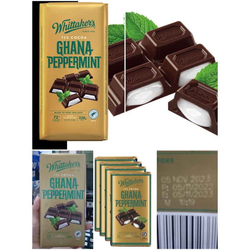 

Whittaker's 72% Ghana Peppermint 220g Product New Zealand