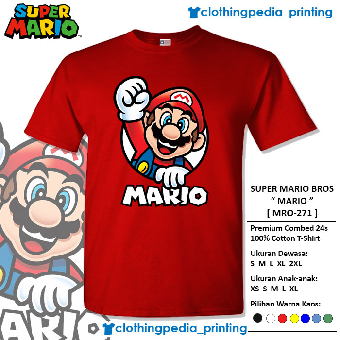 Kaos Baju Mario The Super Mario Bros Character T-Shirt