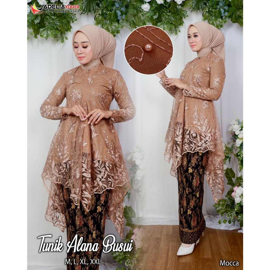 ADE&gt; STELAN TUNIK ALANA BUSUI - KEBAYA TUNIK TULLE - STELAN KEBAYA PESTA CANTIK - KEBAYA WISUDA MODERN - KEBAYA TERLARIS COCOK UNTUK ACARA PESTA DAN KONDANGAN