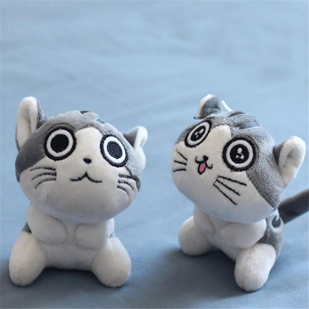 Boneka Kucing Kecil Hiasan mobil gantungan lucu meja kerja penghias Stuffed Cat Doll Toy - Gray maianan cewek anak perempuan