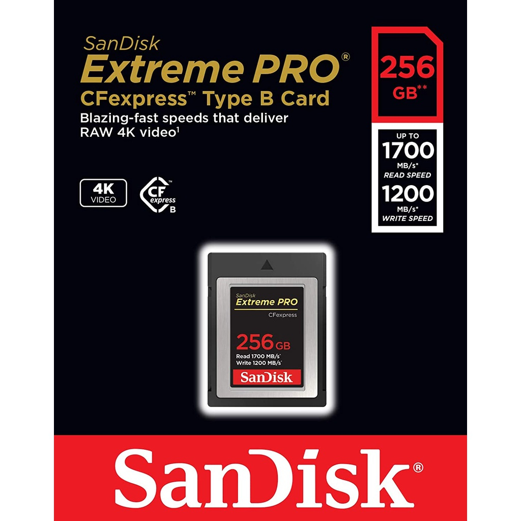 SanDisk Extreme Pro CFexpress Card Type B 256Gbb