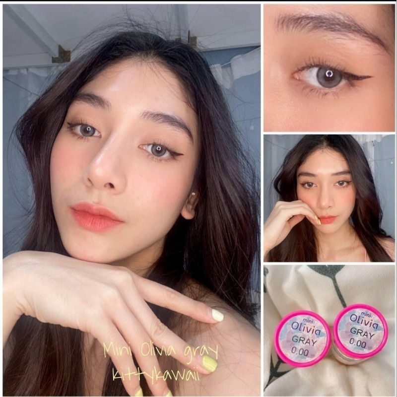 Softlens Kitty Kawaii Mini Olivia Gray / Grey / Abu Normal Minus Beda Minus