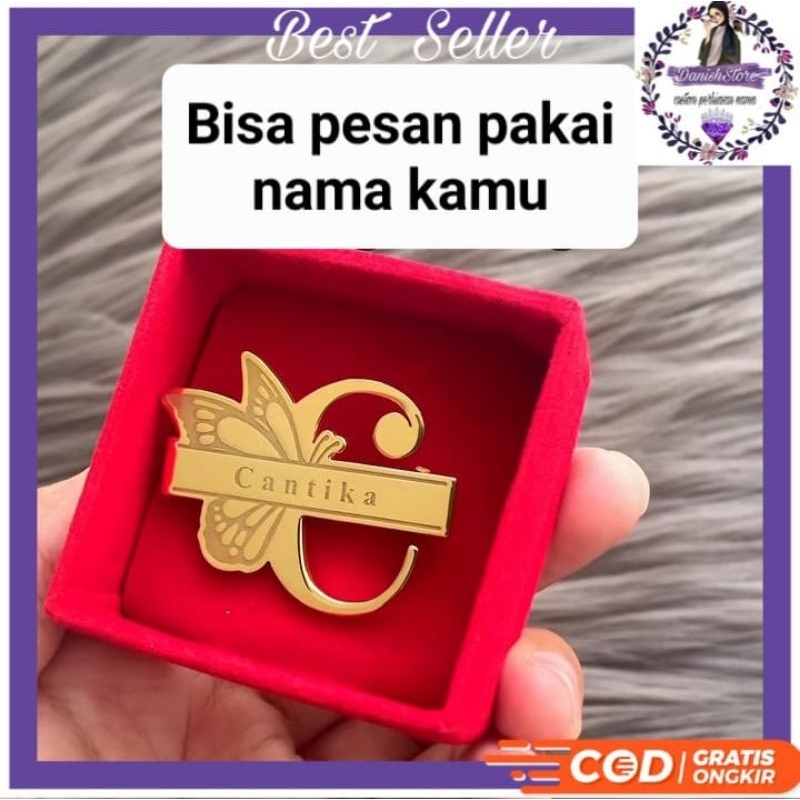 Bros nama custom|| Bros hijab || Bros nama lapis emas sepuh asli