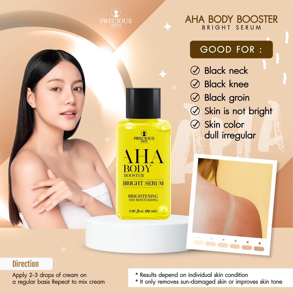 MFI - SERUM BODY BOOSTER BRIGHTENING AHA 30ML &amp; 100ML BY PRECIOUS | READY STOCK