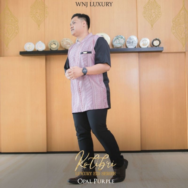 Koko Kolibri Luxury Ied Series 2023 Lengan Pendek By WNJ Wanoja Hijab Bahan Material Silk Motif Bati