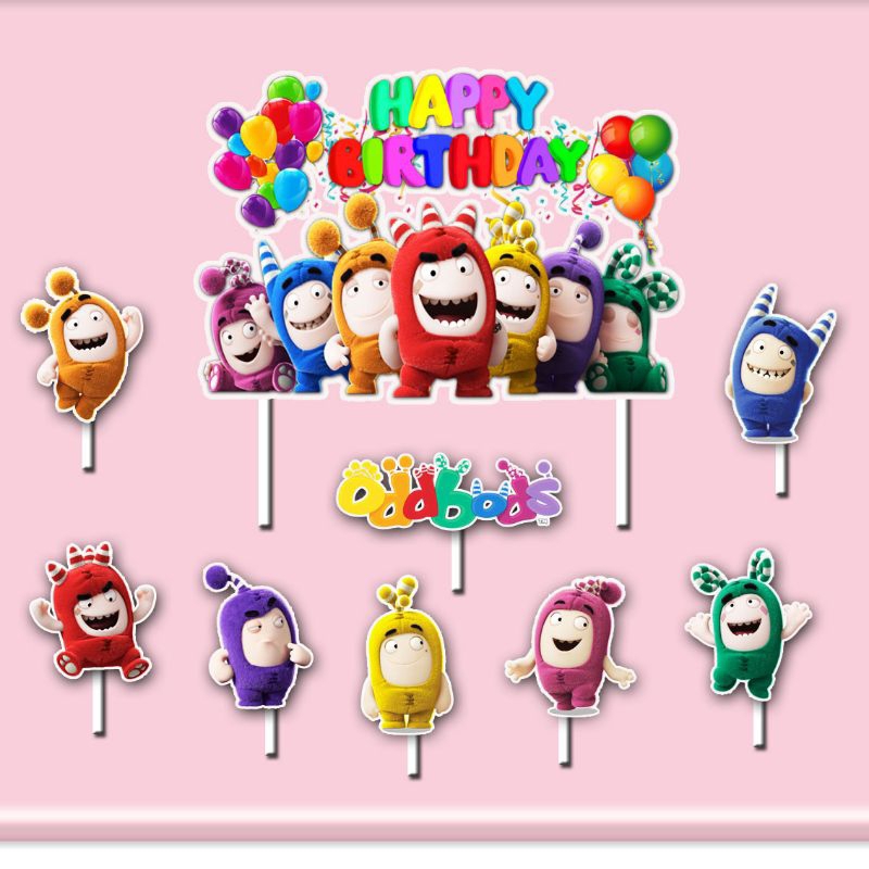Cake Topper Oddbods happy birthday