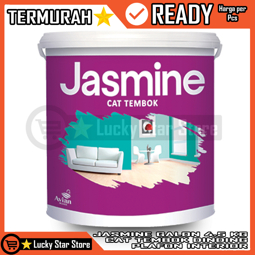 JASMINE GALON 4.5 KG CAT TEMBOK DINDING PLAFON INTERIOR CET DINDING DALAM RUANG RUMAH 4,5 4,5KG PELA