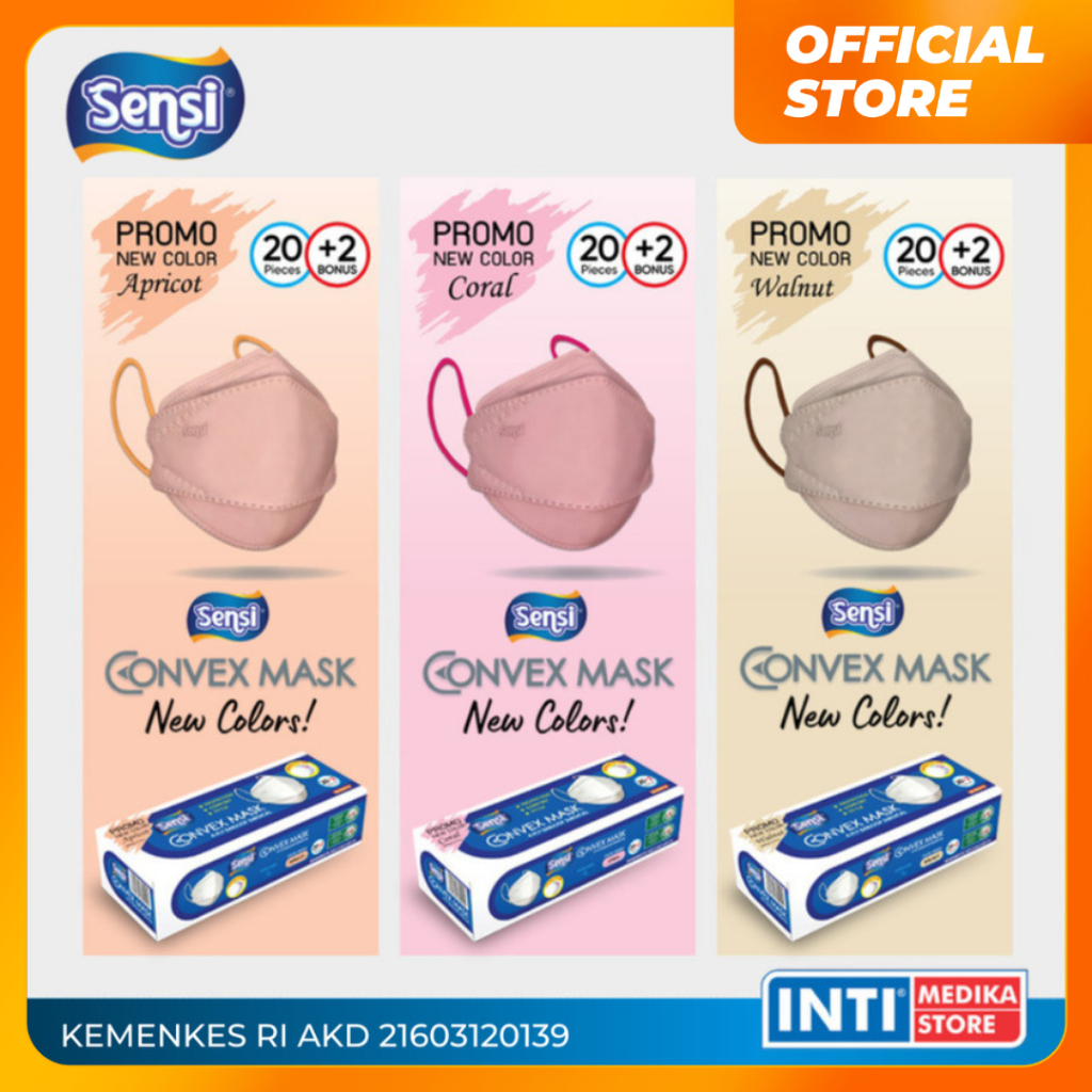 SENSI - Convex Mask 4D 4 Ply NEW COLOUR | Masker Sensi Earloop