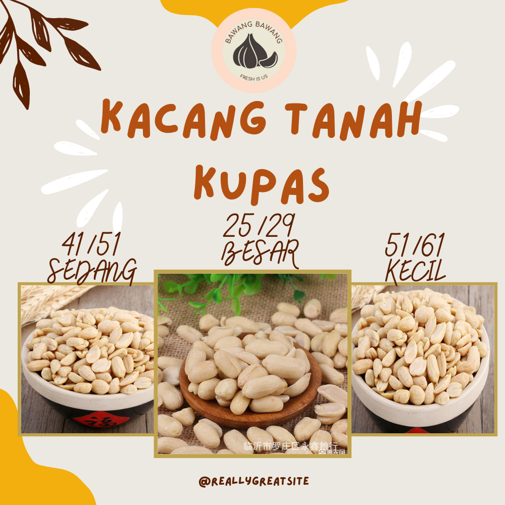 

Kacang Tanah Kupas Bersih Import 1 KG kualitas premium HSD
