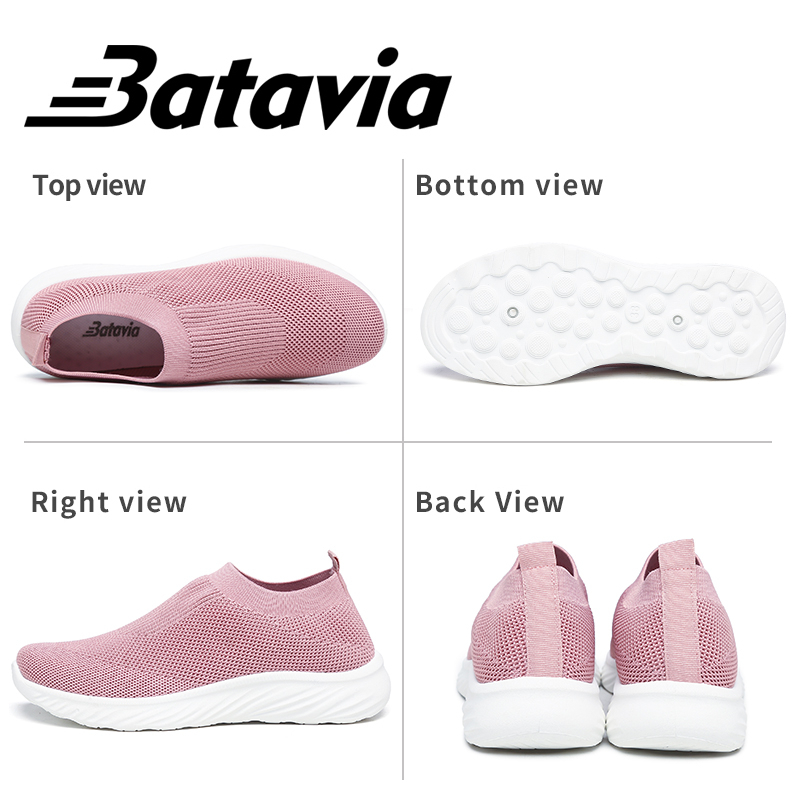 Batavia Sepatu Wanita import sepatu rajut wanita Sepatu Wanita sandal Sepatu olahraga wanita slip on rajut terbang terbaru sepatu hitam sepatu Sepatu Wanita sneakers sekolah N6