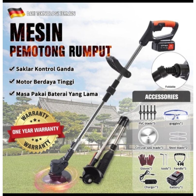 

Mesin potong rumput lipat elektrik Batrai 12V