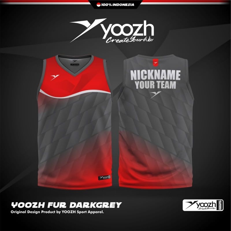 [ ANAK & DEWASA ] SINGLET YOOZH FUR DARKGREY SINGLET YOOZH KAOS BADMINTON VOLLY GOWES IMPORT PINGPON
