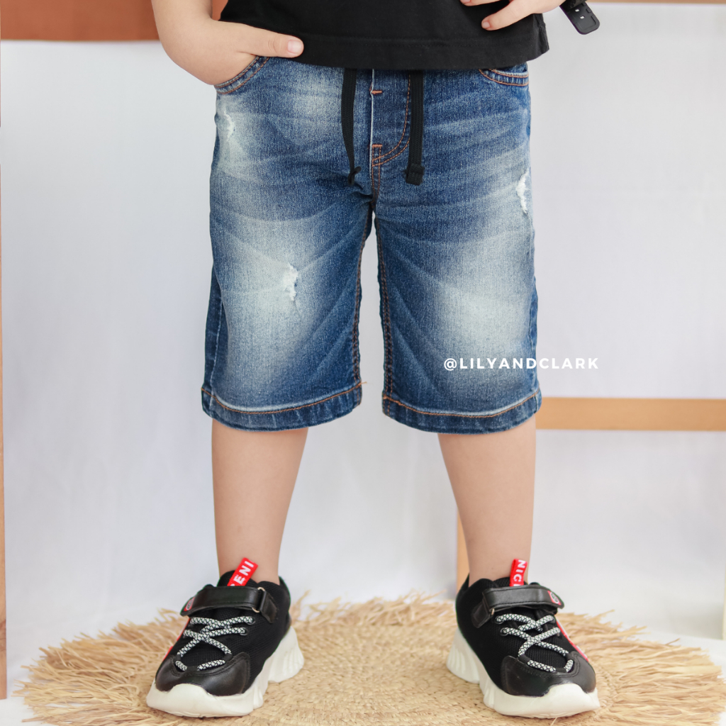 Lily and Clark JP02 celana jeans ripped Pendek anak laki laki terbaru keren