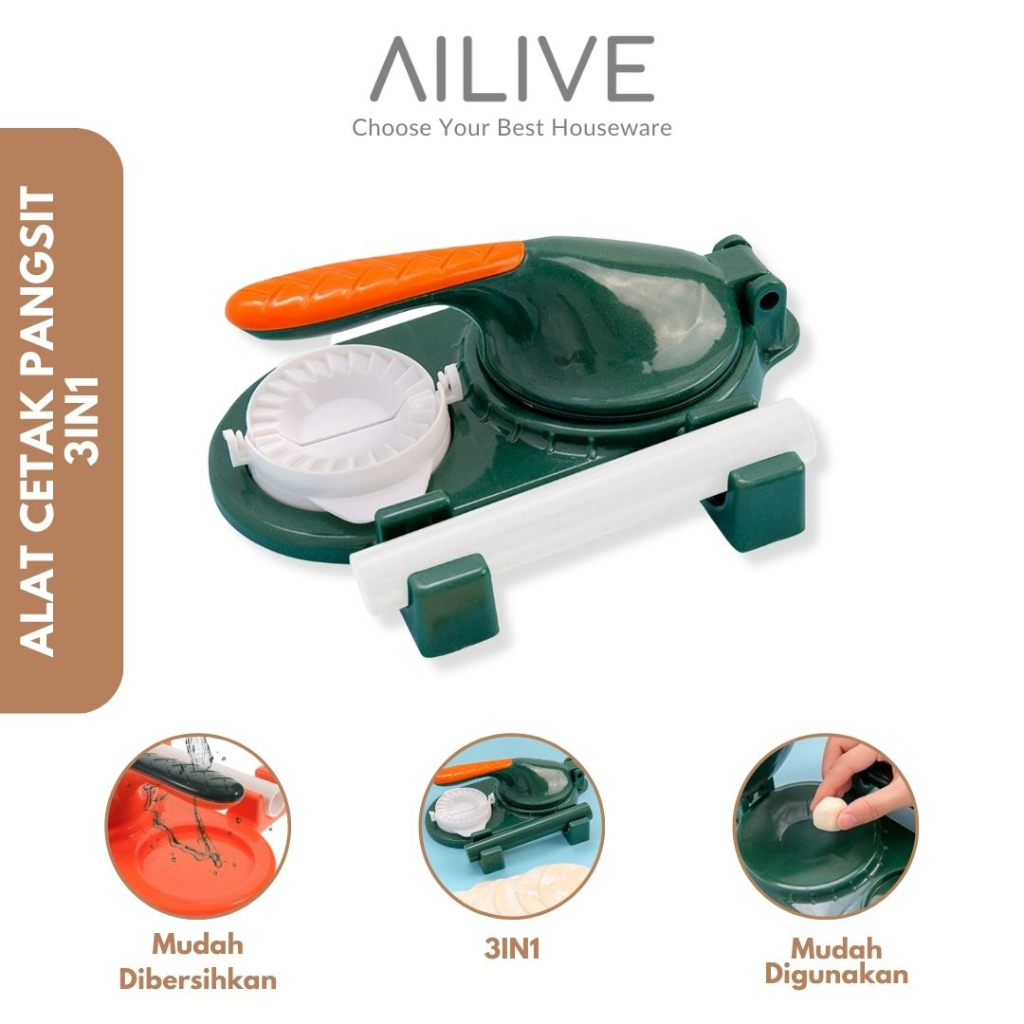 Cetakan Pangsit 3in1 Alat Press Dumpling Cetakan Adonan Pangsit Manual Handmade Pangsit Dimsum Dumpling