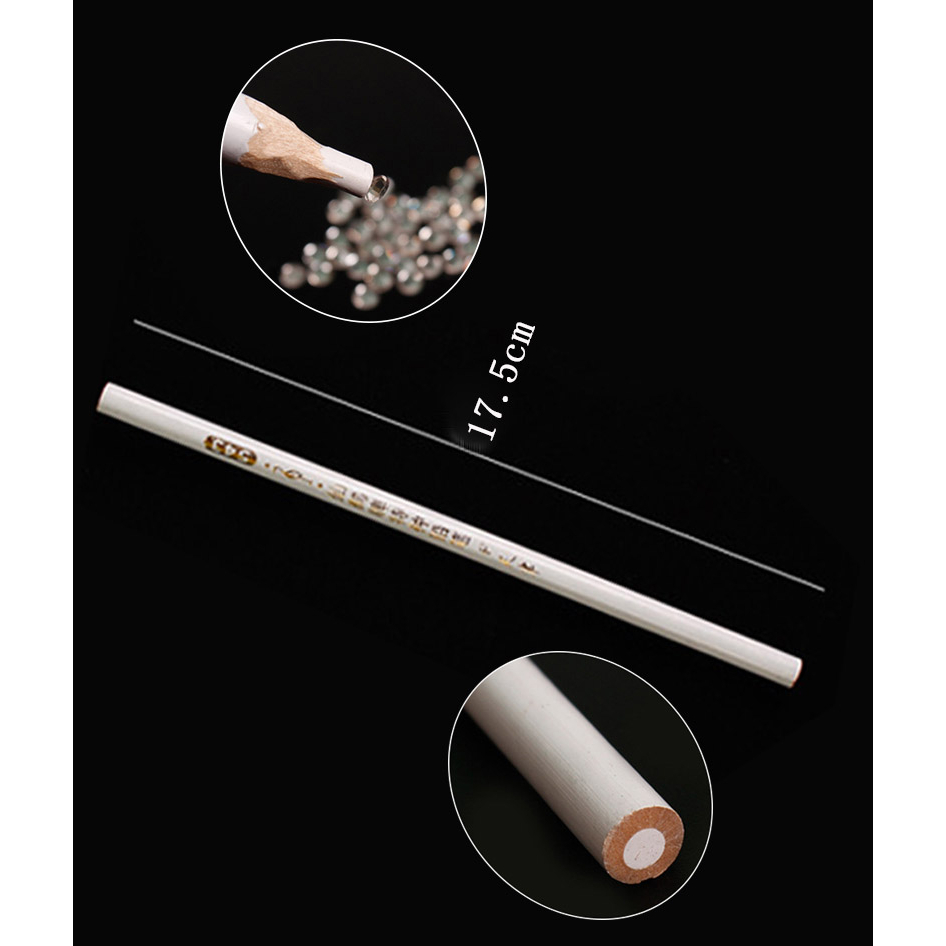 White Nail Whitener Pencil Rhinestones Picker Pensil Putih Ujung Kuku French Manicure Nail Art Accesories Craft Kerajinan Tangan