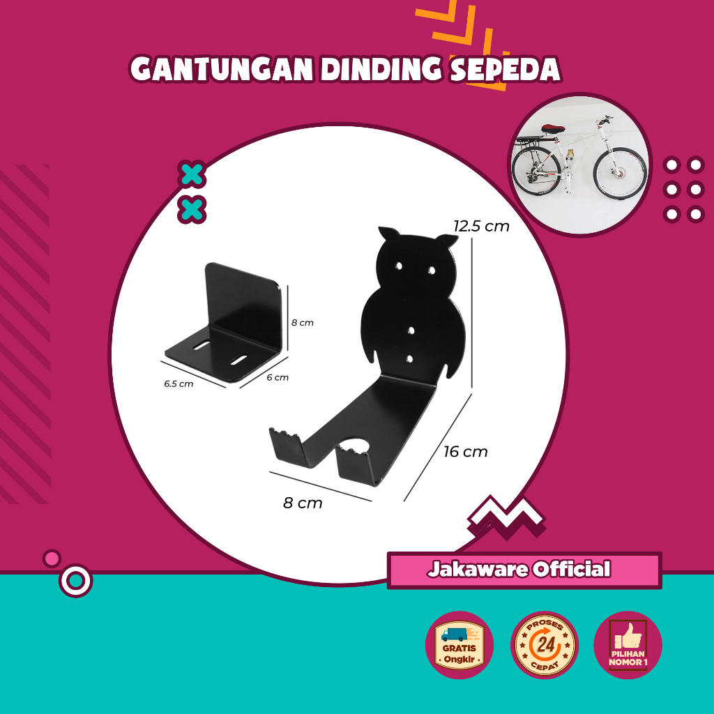 GANTUNGAN DINDING SEPEDA BIKE WALL HOOK HANGER MODEL OWL SEPEDAH MTB GUNUNG ROADBIKE BALAP GOWES SEL