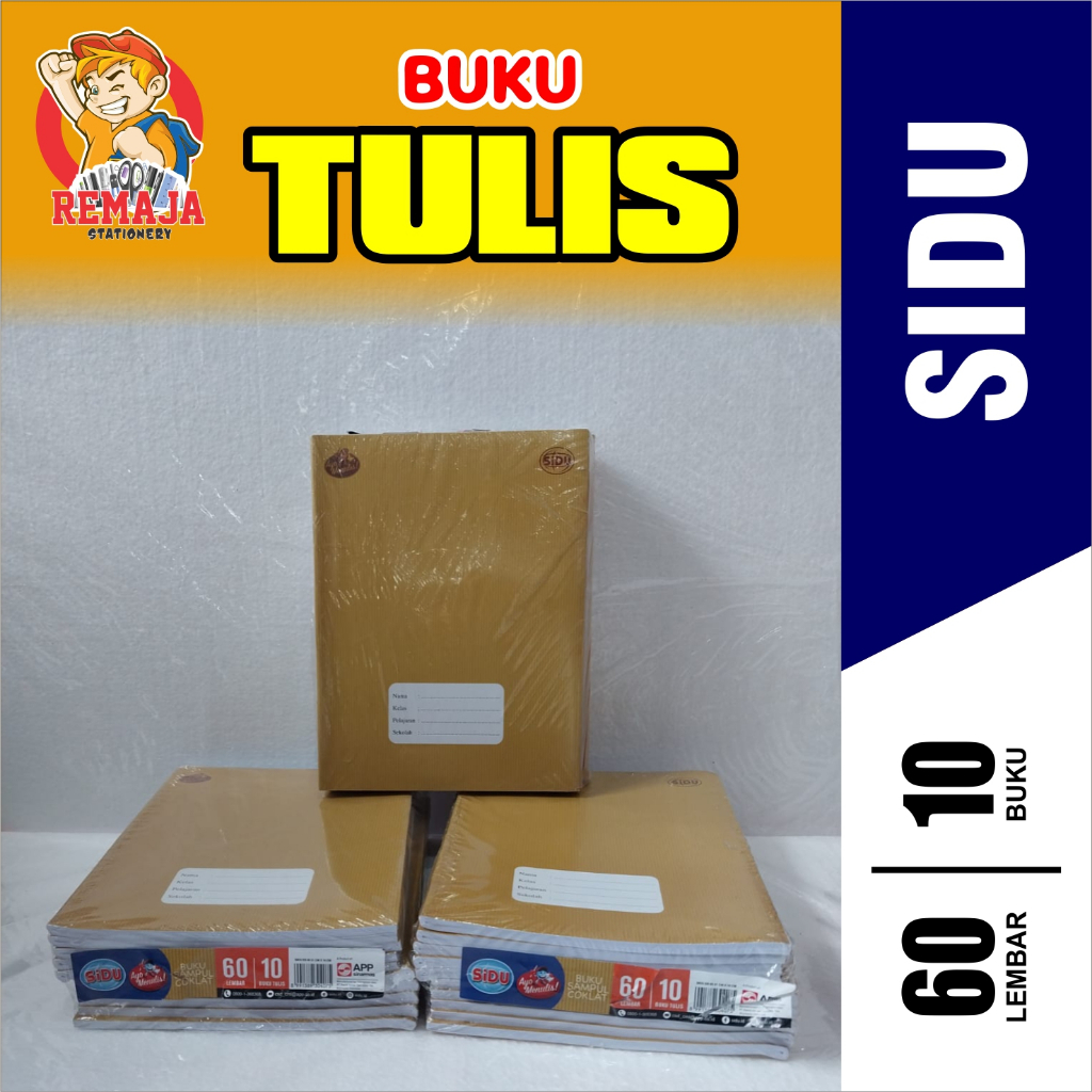 

BUKU TULIS SIDU SAMPUL COKLAT ISI 60LBR PER PAK ISI 10 BUKU
