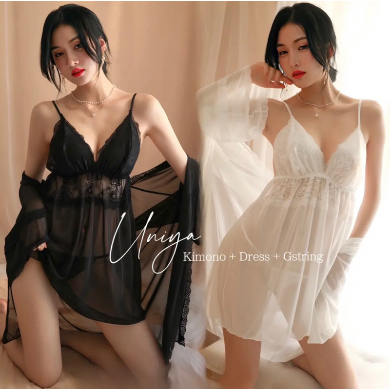 Crystal UNIYA Lingerie kimono set baju tidur lingerie kimono wanita / Sexy lingerie baju tidur kimono set wanita 07