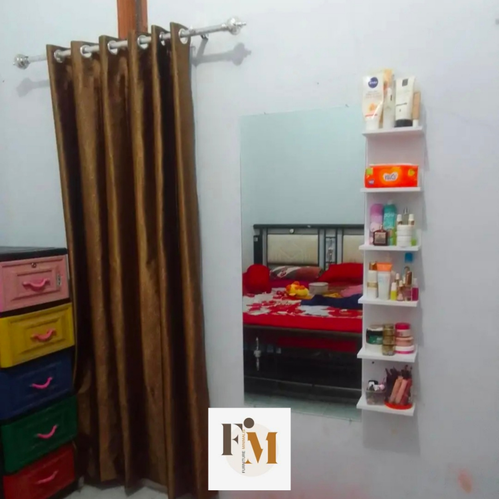 Rak susun aesthetic rak kosmetik dinding rak minimalis ruang tamu rak gantung buku kamar murah